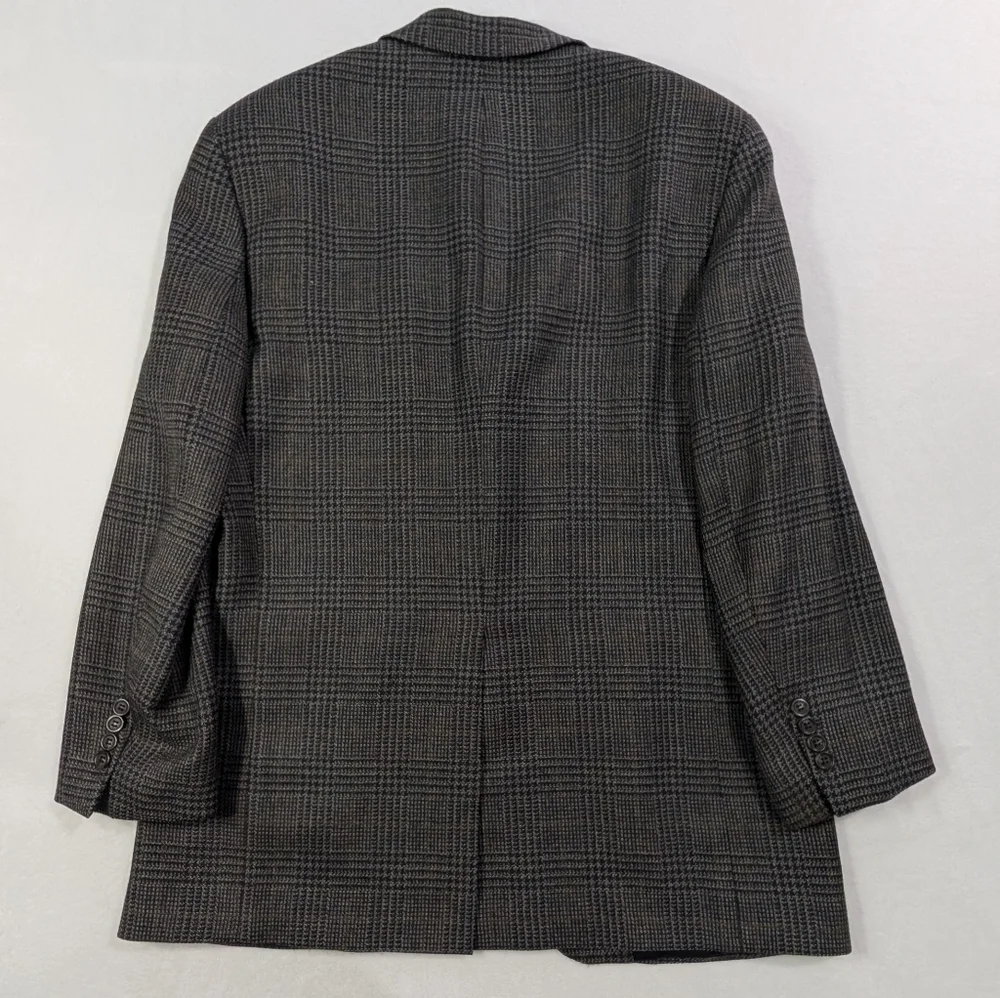 Jos. A. Bank Vintage 100% Wool Checkered Blazer Sport‎ Coat 41R | Made in Canada